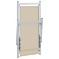 Chaises de plage pliantes 2 pcs crème aluminium et textilène