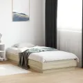 Cadre de lit avec lumières LED chêne sonoma 90x200 cm