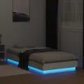 Cadre de lit avec lumières LED blanc 90x200 cm