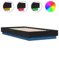 Cadre de lit avec lumières LED noir 75x190 cm