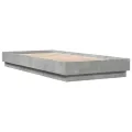 Cadre de lit avec lumières LED gris béton 100x200 cm
