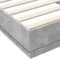Cadre de lit avec lumières LED gris béton 100x200 cm