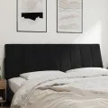 Coussin de tête de lit noir 160 cm velours