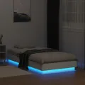 Cadre de lit avec lumières LED blanc 90x190 cm