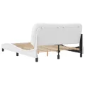 Cadre de lit avec tête de lit Blanc 140x190 cm Similicuir