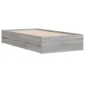 Cadre de lit et tiroirs sonoma gris 90x200 cm bois d'ingénierie
