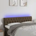 Tête de lit à LED Marron foncé 144x7x78/88 cm Tissu
