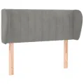 Tête de lit avec oreilles Gris clair 93x23x78/88 cm Velours