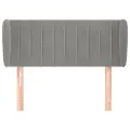 Tête de lit avec oreilles Gris clair 93x23x78/88 cm Velours