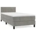 cadre de lit et matelas Gris clair 90x190 cm Velours