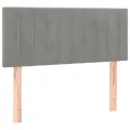 cadre de lit et matelas Gris clair 90x190 cm Velours