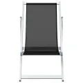 Chaises de plage pliantes 2 pcs noir aluminium et textilène