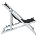 Chaises de plage pliantes 2 pcs noir aluminium et textilène