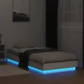 Cadre de lit avec lumières LED blanc 100x200 cm