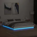 Cadre de lit avec lumières LED blanc 180x200 cm