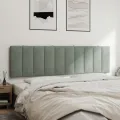Coussin de tête de lit gris clair 180 cm velours