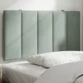 Coussin de tête de lit gris clair 80 cm velours