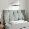 Coussin de tête de lit gris clair 80 cm velours