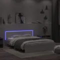 Cadre de lit avec tête de lit et LED blanc 160x200 cm