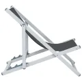 Chaises de plage pliantes 2 pcs gris aluminium et textilène