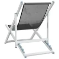 Chaises de plage pliantes 2 pcs gris aluminium et textilène