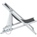 Chaises de plage pliantes 2 pcs gris aluminium et textilène