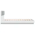 Cadre de lit avec tête de lit et lumières LED blanc 140x200 cm