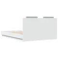 Cadre de lit avec tête de lit et lumières LED blanc 140x200 cm