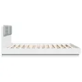 Cadre de lit avec tête de lit et lumières LED blanc 160x200 cm