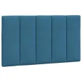 Coussin de tête de lit bleu 80 cm velours