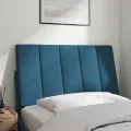 Coussin de tête de lit bleu 80 cm velours