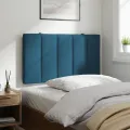Coussin de tête de lit bleu 80 cm velours
