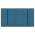 Coussin de tête de lit bleu 80 cm velours