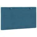 Coussin de tête de lit bleu 80 cm velours