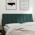 Coussin de tête de lit vert foncé 120 cm velours
