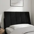 Coussin de tête de lit noir 80 cm velours