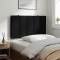 Coussin de tête de lit noir 80 cm velours