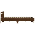 Cadre de lit avec tête de lit et LED chêne marron 140x190 cm