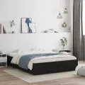 Cadre de lit avec tiroirs noir 140x200 cm bois d'ingénierie