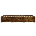 Cadre de lit à tiroirs chêne fumé 135x190 cm bois d'ingénierie