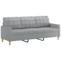 Ensemble de canapés 3 pcs avec coussins Gris clair Tissu