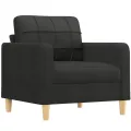 Ensemble de canapés 4 pcs avec coussins Noir Tissu