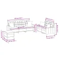 Ensemble de canapés 3 pcs avec coussins noir similicuir