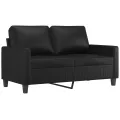 Ensemble de canapés 2 pcs avec coussins Noir Similicuir