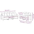 Ensemble de canapés 2 pcs avec coussins Noir Tissu