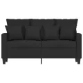 Canapé à 2 places Noir 120 cm Tissu