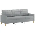 Ensemble de canapés 3 pcs avec coussins Gris clair Tissu