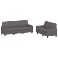 Ensemble de canapés 2 pcs avec coussins Gris Similicuir