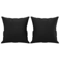 Ensemble de canapés 2 pcs avec coussins noir similicuir
