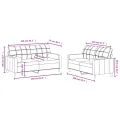 Ensemble de canapés 2 pcs coussins gris foncé tissu